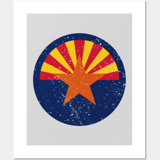 Retro Arizona State Flag // Vintage Arizona Grunge Emblem Posters and Art